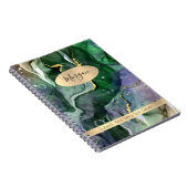 Carnet Encre verte et dorée Abstraite, nom/sujet (Côté Droit)