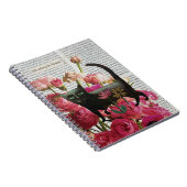 Carnet Endormez-vous pour rêver Chat noir Fleurs roses ch (Côté Droit)