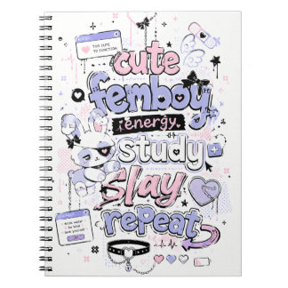 Carnet Énergie de Femboy Mignonne Étude Détruire Répéter
