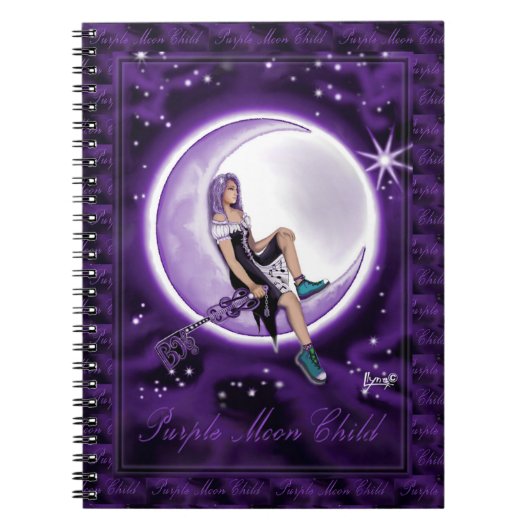 Carnet enfant de lune violette (Devant)