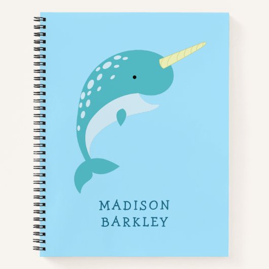 Carnet Enfant de narval baleine mignonne (Devant)