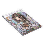 Carnet Enfant Fleur Mystique avec Quartz (Côté Droit)