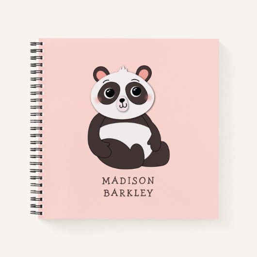 Carnet Enfant ours panda mignon (Devant)