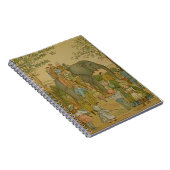 Carnet Enfants à cheval sur l'éléphant (litho) (Côté Droit)