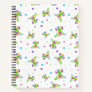 Carnet enfants arc-en-ciel chien chiot pois couleurs vive
