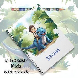 Carnet Enfants Bleu Dino Aventure
