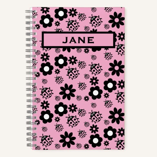 Carnet Enfants coccinelle rose mignonne (Recto)