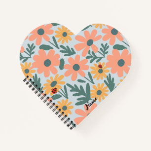 Carnet Enfants Cute Ladybug Polka dot Daisy Flower Motif