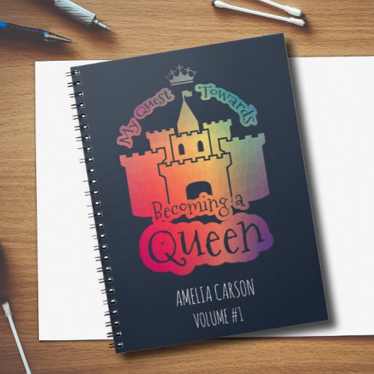 Carnet Enfants devenant une reine couleur arc-en-ciel