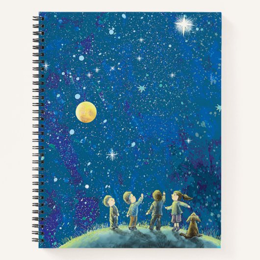 Carnet Enfants observant les étoiles (Devant)