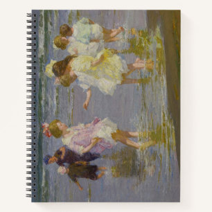 Carnet Enfants pataugeant sur la plage (par E.H. Potthast