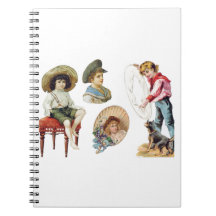 Enfants victoriens charmants et collage de chien