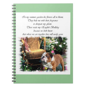Carnet English Bulldog Art Summer Garden