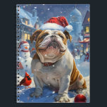 Carnet English Bulldog Winter Wonderland Christmas Joie<br><div class="desc">Ce design festif reflète l'esprit joyeux de la période des fêtes, avec un adorable petit portant un chapeau de Père Noël. Le chien est niché dans un pays des merveilles hivernales, avec un bonhomme de neige, un sapin de Noël décoré et des cadeaux joliment emballés. Les flocons de neige tombent...</div>
