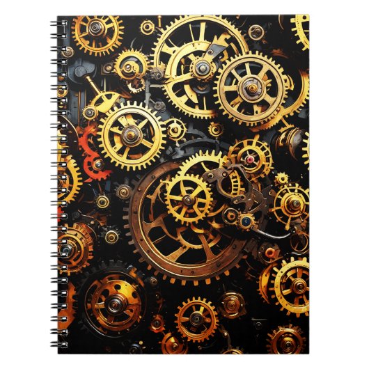Carnet Engrenages mécaniques Steampunk 1004 (Devant)