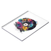 Carnet Enregistrement en vinyle avec fleurs colorées (Côté gauche)