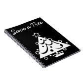 Carnet Enregistrer un arbre Noël étoile noir et blanc (Côté Droit)