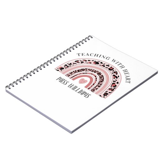 Carnet Enseignant Boho Rainbow Enseigner Avec Coeur (Côté gauche)