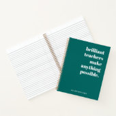 Carnet Enseignant brillant Moderne tendance Vert élégant (Intérieur)
