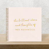 Carnet Enseignant brillant | Rose et or modernes