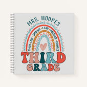 Carnet Enseignant de 3e année cadeau personnalisé Rainbow (Devant)