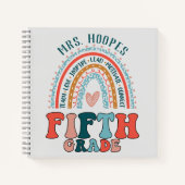 Carnet Enseignant de 5e année cadeau personnalisé Rainbow (Devant)