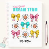 Carnet Enseignant École Cute Bow Pencil Nom du sourire