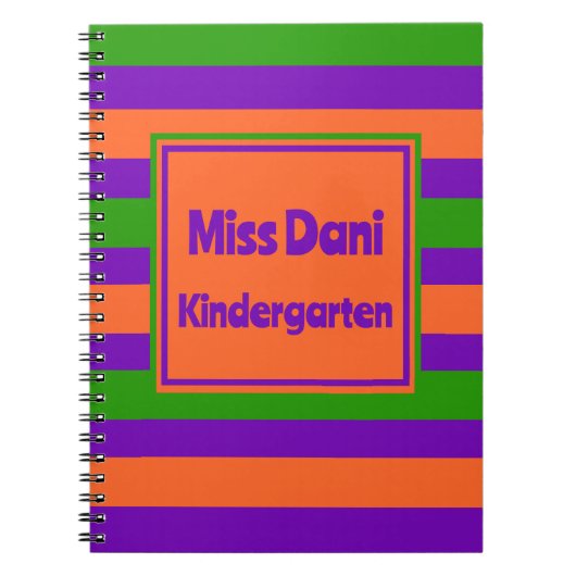 Carnet Enseignant/élève rayé coloré (Devant)