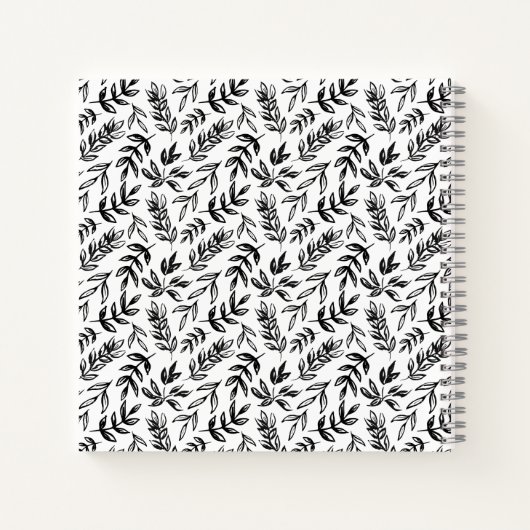 Carnet Enseignant Floral Blanc Noir (Dos)