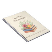 Carnet Enseignant Merci - Fleurs d'aquarelle - (Côté Droit)