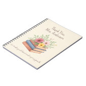 Carnet Enseignant Merci - Fleurs d'aquarelle - (Côté gauche)