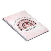 Carnet Enseignant Moderne Avec Coeur Boho Rainbow (Côté Droit)