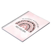 Carnet Enseignant Moderne Avec Coeur Boho Rainbow (Côté gauche)
