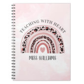 Carnet Enseignant Moderne Avec Coeur Boho Rainbow (Devant)