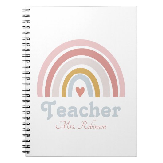 Carnet Enseignant personnalisé Rainbow moderne (Devant)