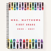 Carnet Enseignant Retour à l'école Couleur mignonne Crayo (Devant)