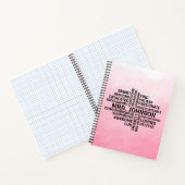 Carnet Enseignant Word Cloud Pink Ombre (Intérieur)