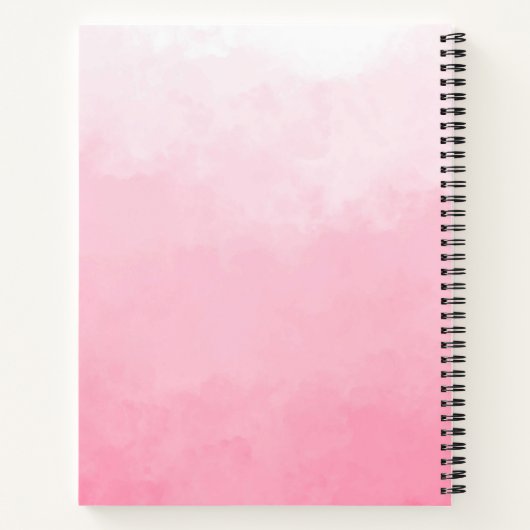 Carnet Enseignant Word Cloud Pink Ombre (Dos)