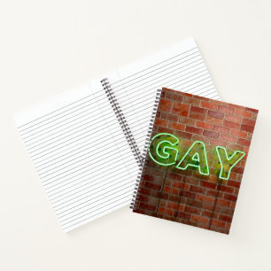 Carnet Enseigne néon gay illuminée SlipperyJoe lumineuse