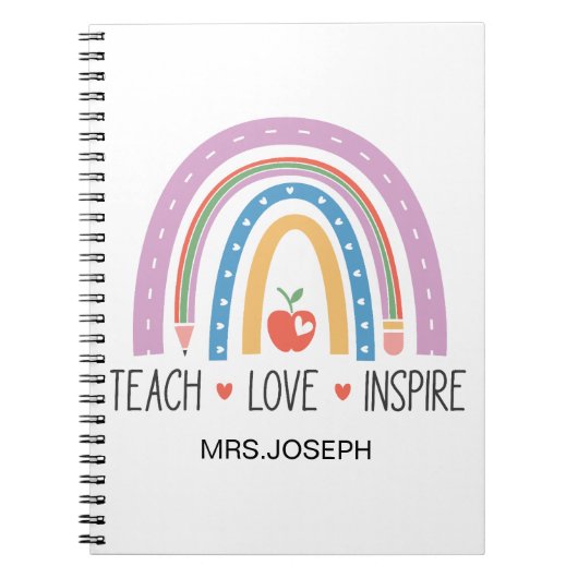 Carnet Enseigner Amour Inspirer Enseignant (Devant)