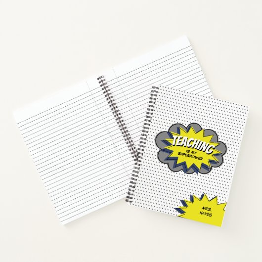 Carnet Enseigner est mon Héros Superpower Enseignant Bleu (Intérieur)