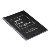 Carnet Enseigner l'inspiration d'amour | Faux Black Leath (Côté Droit)