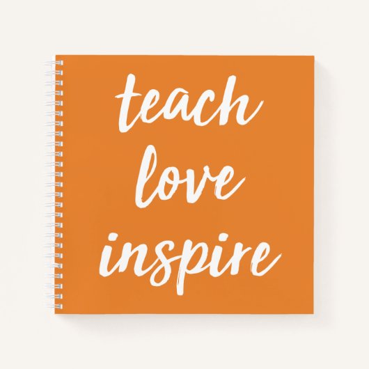 Carnet Enseigner l'inspiration d'amour | Phrase inspirant (Devant)