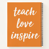 Carnet Enseigner l'inspiration d'amour | Phrase inspirant (Dos)
