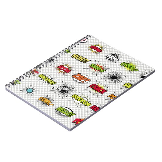 Carnet Ensemble abstrait d'objets pop art sur un dossier (Côté gauche)