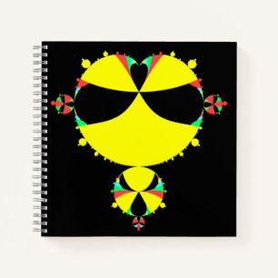 Carnet Ensemble complet Mandelbrot Pop Art noir et jaune