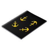 Carnet Ensemble d'ancre de bateau doré de dessin animé (Côté gauche)