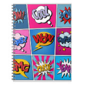 Carnet Ensemble de bulles comiques. Expressions Bom, Cool (Devant)