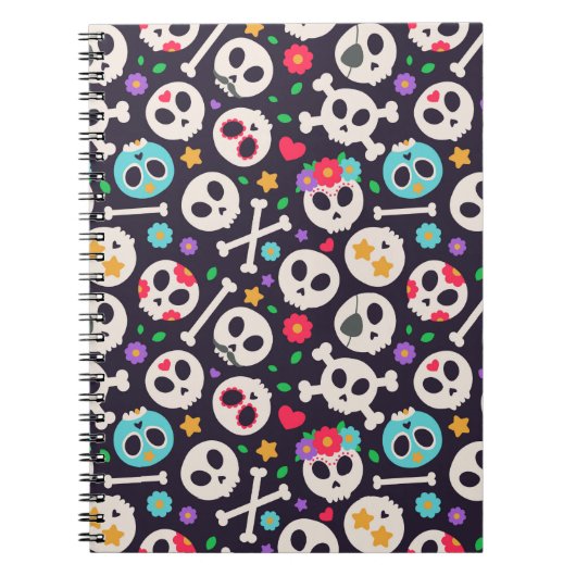 Carnet Ensemble de crânes. Motif sans couture avec concep (Devant)