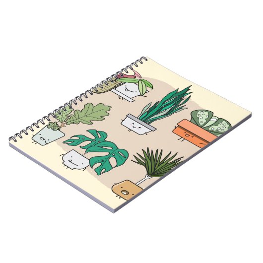 Carnet Ensemble de plantes de maison mignons dans des pot (Côté gauche)